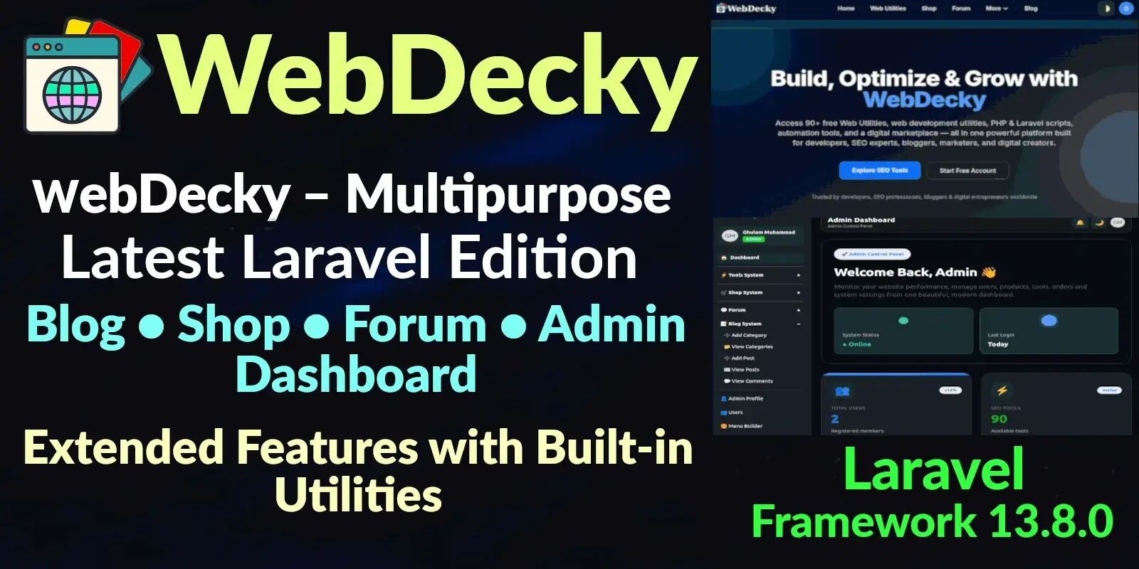 WebDecky - PHP CMS Shop Forum Platform